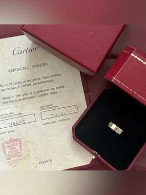 Cartier Love Ring Classic Model 18K Yellow Gold 5.5mm Size 47 / US 4 Box & COA
